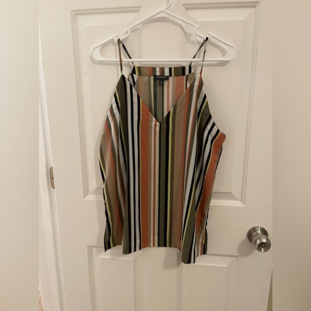 Madison Women’s Size Large Striped Neutral Pattern Blouse